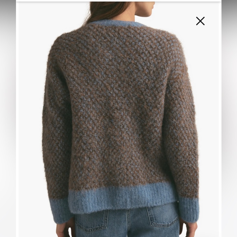 Blue and Brown Knit Cardigan - Picture 2 of 3